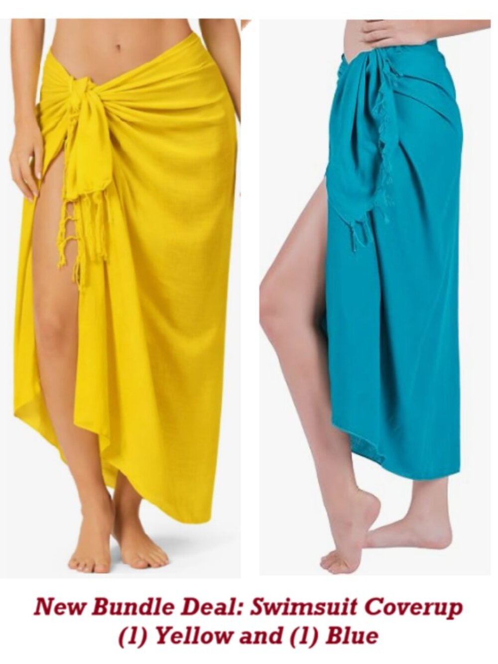 Beach Wrap Bundles: Swimsuit Coverups (1) Yellow and (1) Blued